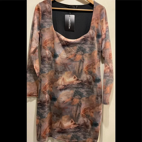 ๐๐HOST PICK๐๐ PLT Shape Multi Renaissance Print Bodycon Dress, Size 14, NWT - Picture 8 of 10